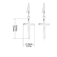 Silver Cross Drop Dangle Hook Earrings - sparklingselections