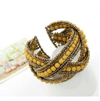 Bohemian Boho Resin Beads Cuff Bracelet for Women
