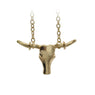 Fashion Gold Tone Bulls Head Pendant Necklace