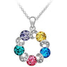 new Women Multi Rainbow Circle Charm Pendant Necklace