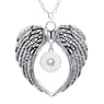Metal Snap Button Wings Pendant Necklace For Women