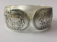 Women Bohemia Tibetan Silver Color Tribal Retro Cuff Bracelet