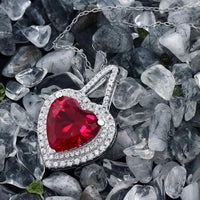 Heart Ruby Pendant Necklace For Women - sparklingselections