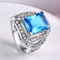 White & Blue Silver Filled Jewelry for Men