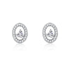 White Silver Stud Earrings for Women
