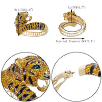 Gold Tone Brown Tiger Rhinestone Bracelet For Women - sparklingselections