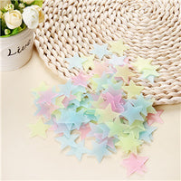 3D stars glow in the dark Luminous on Wall Stickers for Kids Room 100 pcs.