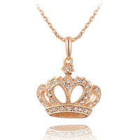 Women Classic Princess Crown Necklaces Pendant - sparklingselections