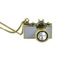 Womens Vintage Enamel Camera Pendant Necklace