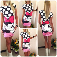 new Women Summer Cute Character Printed Short Sleeve Dress size sml - sparklingselections