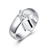 Silver Lock Pendant Finger Ring