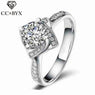 Square Shape Rose Flower Wedding Engagement Rings for Women