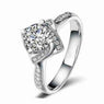 Square Shape Flower Rose Wedding Engagement Rings for Women