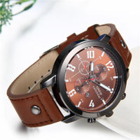 New Men Luxury Army Military Leather Watch - sparklingselections