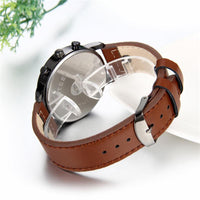 New Men Luxury Army Military Leather Watch - sparklingselections