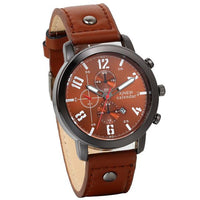 New Men Luxury Army Military Leather Watch - sparklingselections