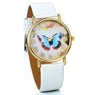 Ladies Butterfly Leather Black Casual Dress Watch