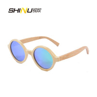 New Wood Bamboo Mirror Coating Sun Glasses for Unisex - sparklingselections