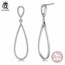 Women's  Drop Shape  Silver Earrings Stud