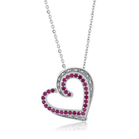 New Beautiful Heart Shape Created Ruby & Accent Jewelry Set - sparklingselections