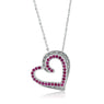 New Beautiful Heart Shape Created Ruby & Accent Jewelry Set