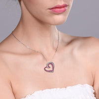 New Beautiful Heart Shape Created Ruby & Accent Jewelry Set - sparklingselections