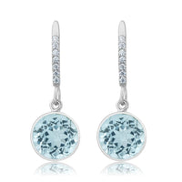 Natural Blue Topaz Dangle Earrings For Women - sparklingselections