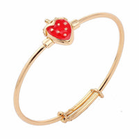 Gold Color Red Strawberry Pave Bangles Bracelets - sparklingselections