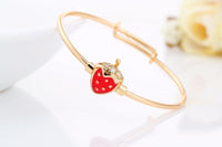 Gold Color Red Strawberry Pave Bangles Bracelets - sparklingselections