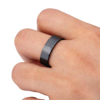 Unisex Titanium Band Brushed  Stainless Steel Solid Ring - sparklingselections