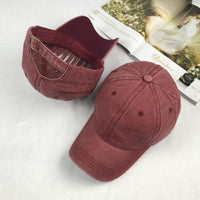 new High quality Washed Cotton Adjustable Solid color Baseball Cap - sparklingselections