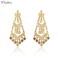 Gold Color Big Drop Dangle Long Earrings For Women - sparklingselections