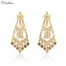 Gold Color Big Drop Dangle Long Earrings For Women