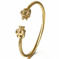 Gold  Skull Cuff Bangles For Women - sparklingselections