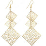 Dangle Long Hollow Patten Square  Earrings For Women