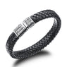 Stylish Black Leather Braided Bracelet for Men