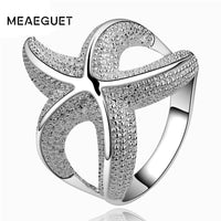 Silver Color Luxury Starfish Party Rings For Women