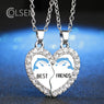 Ocean Heart Crystal Necklace Best Friend Pendant for Women's
