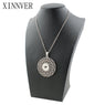 Round Zinc Alloy Snap Pendants Necklaces For Women