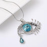 Magic Eye Crystal Tears Sweater Pendants Necklace