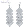 Dangle Long 5 Square Panel Earrings For Women