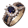 Blue Zircon Crystal Stone Rings for Women