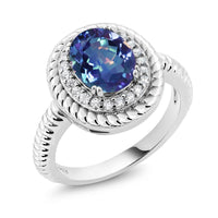 Oval Millennium Blue Mystic Quartz Ring - sparklingselections