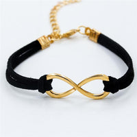 Cross Infinity Leather Bracelet Charm Bangle For Women - sparklingselections