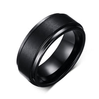 8MM Black Pure Tungsten Carbide Engagement Ring for Men