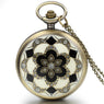 Vintage Pocket Necklace Chain Pendent Flower Quartz Pocket Watch