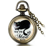 Vintage Bronze Copper Quartz Mad Cat Pocket Watch n Gift
