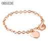 Women Jewelry Heart Rose Gold Color  Bracelet
