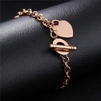 Women Jewelry Heart Rose Gold Color  Bracelet - sparklingselections