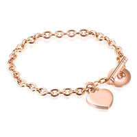 Women Jewelry Heart Pendant Stainless Steel Bracelet - sparklingselections